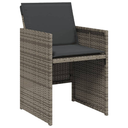 vidaXL 5 Piece Garden Dining Set with Cushions Grey Poly Rattan