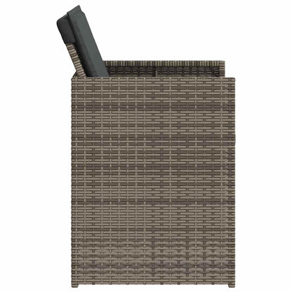 vidaXL 5 Piece Garden Dining Set with Cushions Grey Poly Rattan