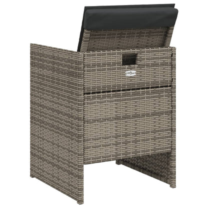vidaXL 5 Piece Garden Dining Set with Cushions Grey Poly Rattan