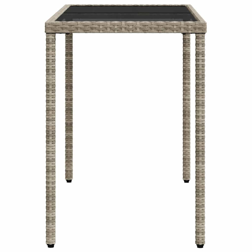 vidaXL 5 Piece Garden Dining Set with Cushions Light Grey Poly Rattan