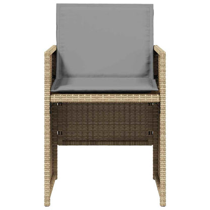 vidaXL 5 Piece Garden Dining Set with Cushions Mix Beige Poly Rattan