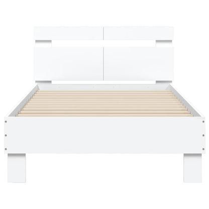 vidaXL Bed Frame without Mattress with Headboard White 100x200 cm