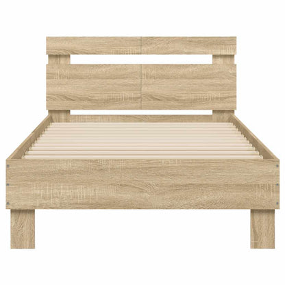 vidaXL Bed Frame without Mattress with Headboard Sonoma Oak 100x200 cm