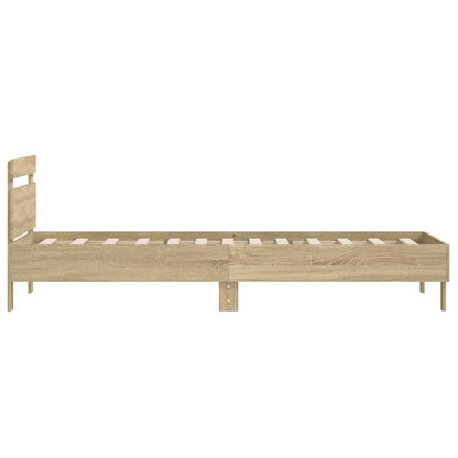 vidaXL Bed Frame without Mattress with Headboard Sonoma Oak 100x200 cm