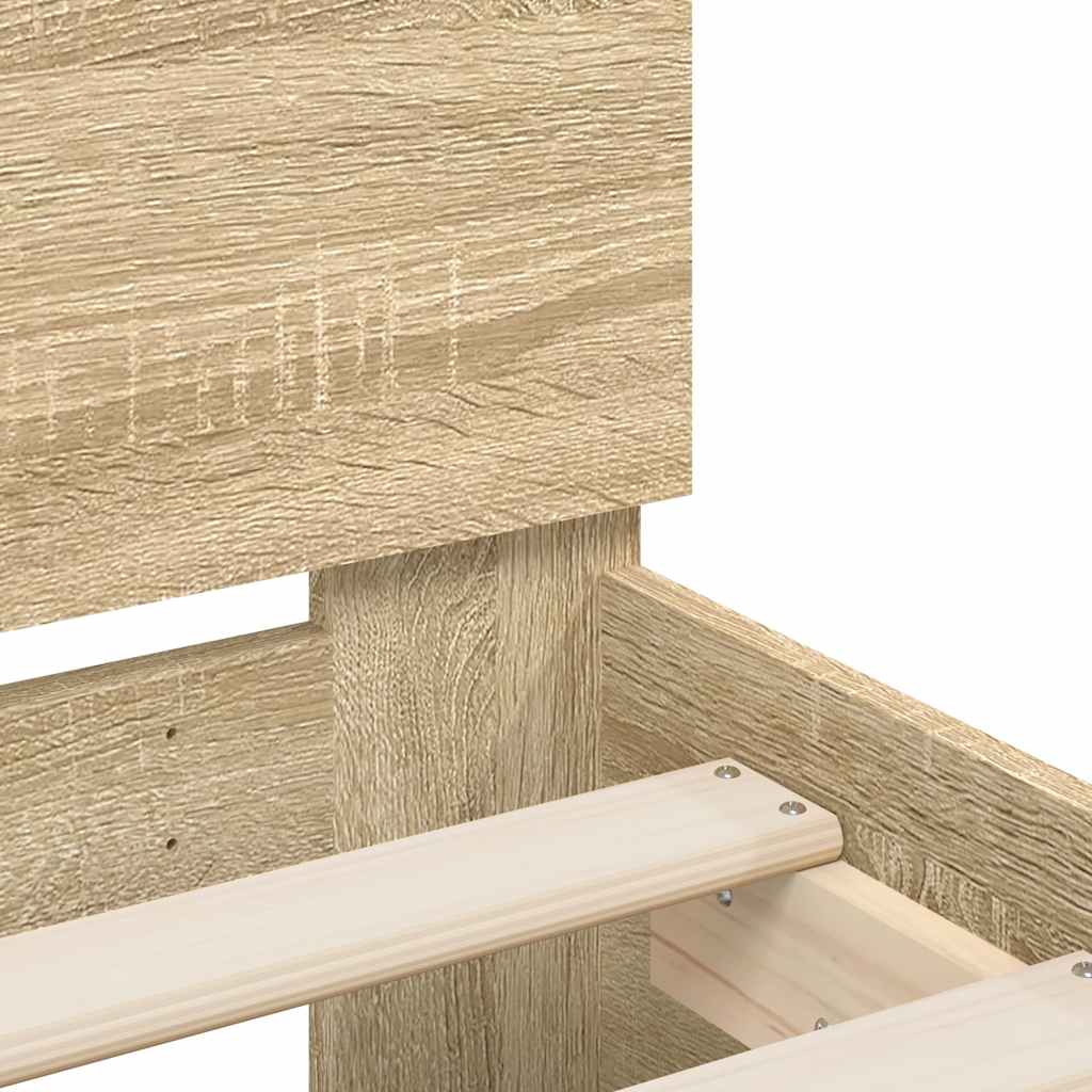 vidaXL Bed Frame without Mattress with Headboard Sonoma Oak 100x200 cm