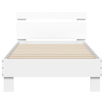 vidaXL Bed Frame without Mattress with Headboard White 90x200 cm