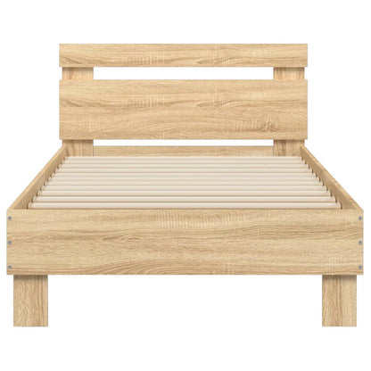 vidaXL Bed Frame without Mattress with Headboard Sonoma Oak 90x200 cm
