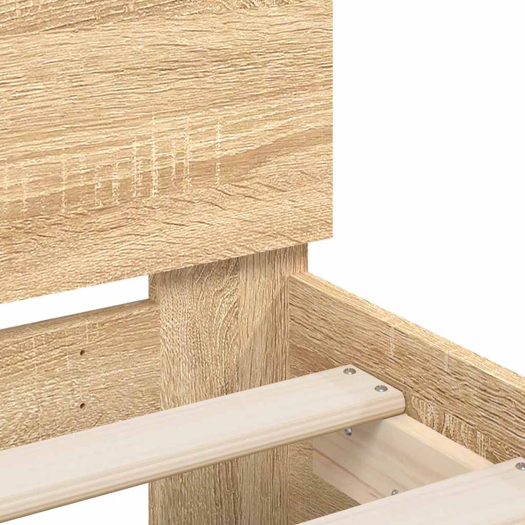 vidaXL Bed Frame without Mattress with Headboard Sonoma Oak 75x190 cm Small Single