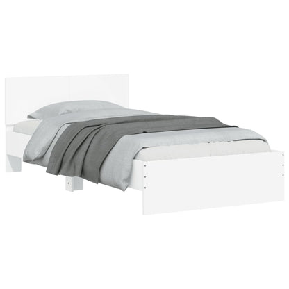 vidaXL Bed Frame without Mattress with Headboard White 100x200 cm