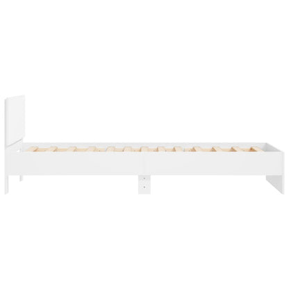 vidaXL Bed Frame without Mattress with Headboard White 100x200 cm