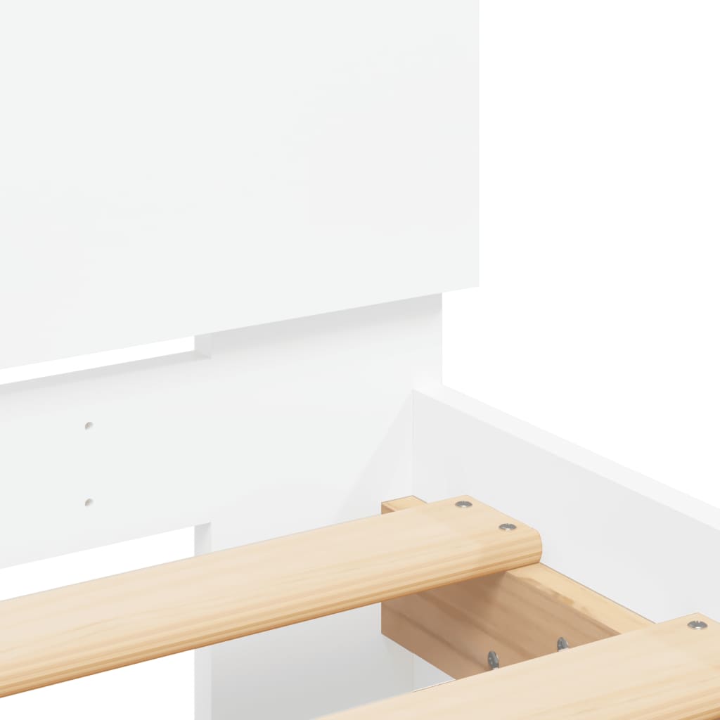 vidaXL Bed Frame without Mattress with Headboard White 100x200 cm