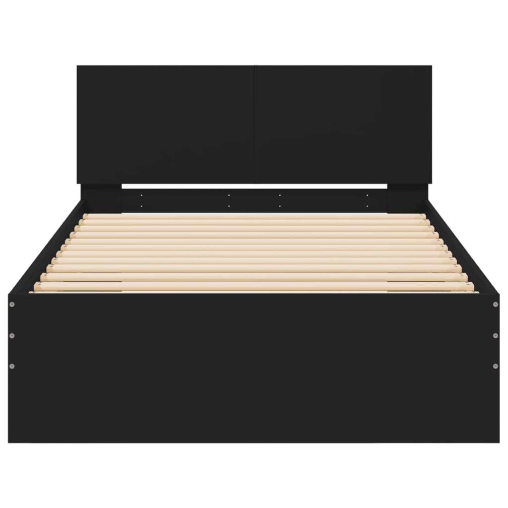 vidaXL Bed Frame without Mattress with Headboard Black 100x200 cm