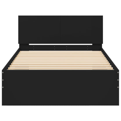 vidaXL Bed Frame without Mattress with Headboard Black 100x200 cm