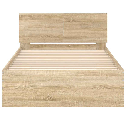 vidaXL Bed Frame without Mattress with Headboard Sonoma Oak 100x200 cm