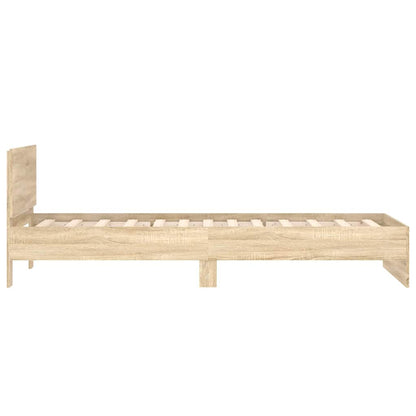 vidaXL Bed Frame without Mattress with Headboard Sonoma Oak 100x200 cm