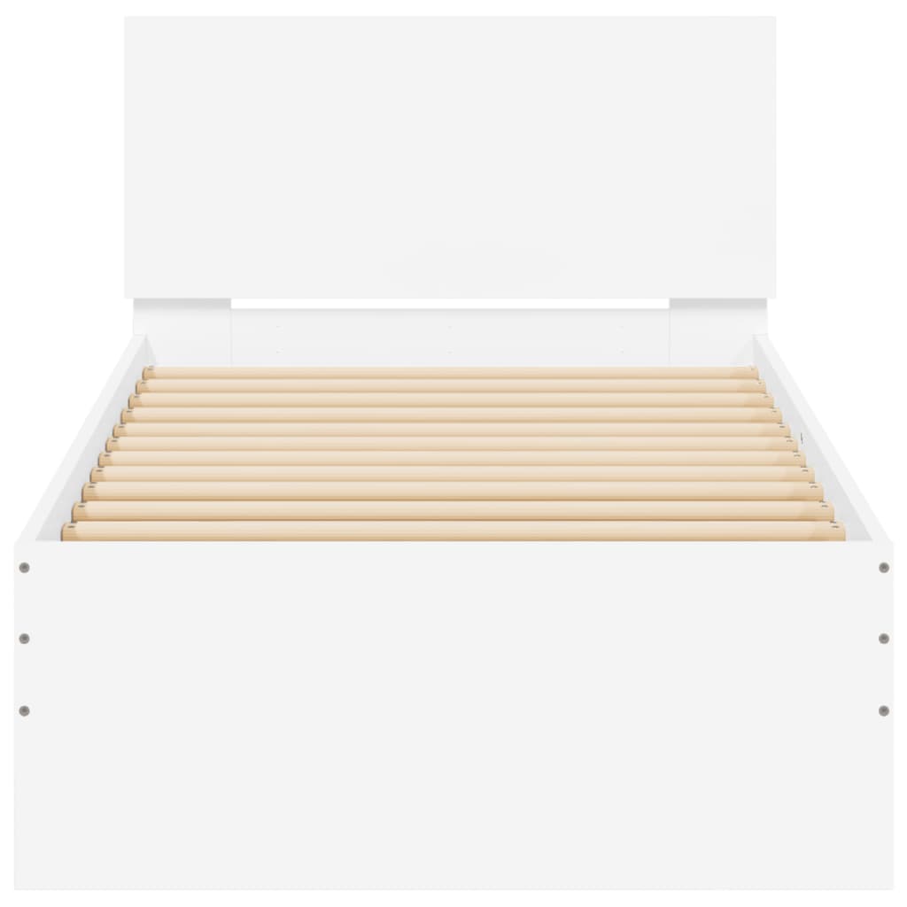 vidaXL Bed Frame without Mattress with Headboard White 90x200 cm