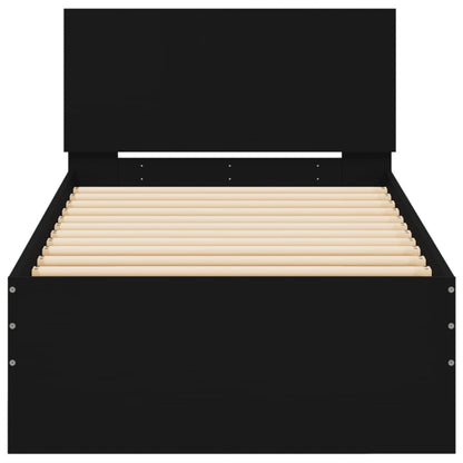 vidaXL Bed Frame without Mattress with Headboard Black 90x200 cm