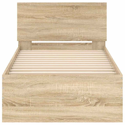 vidaXL Bed Frame without Mattress with Headboard Sonoma Oak 90x200 cm