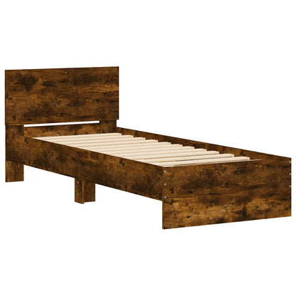 vidaXL Bed Frame | Smoked Oak | Engineered wood | 90 x 200 cm | Durable