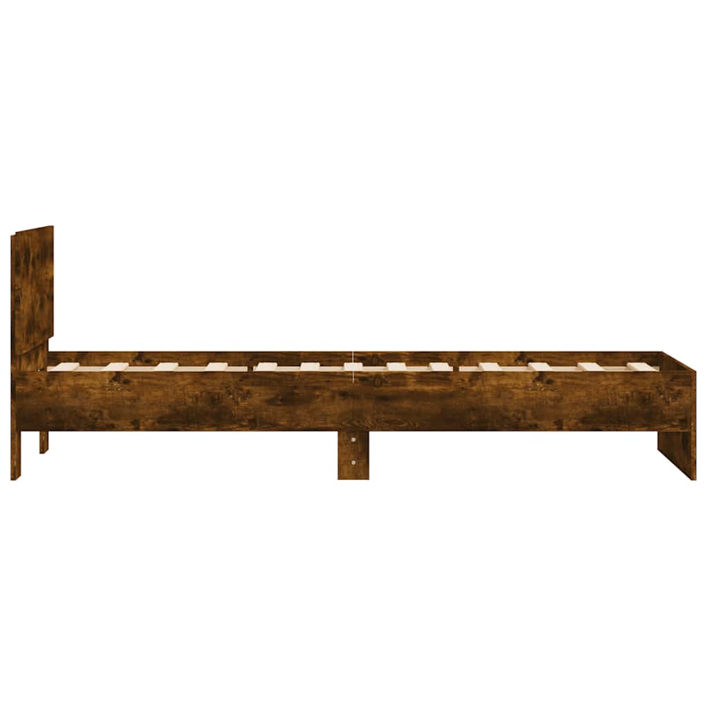 vidaXL Bed Frame | Smoked Oak | Engineered wood | 90 x 200 cm | Durable