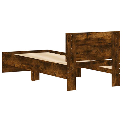 vidaXL Bed Frame | Smoked Oak | Engineered wood | 90 x 200 cm | Durable
