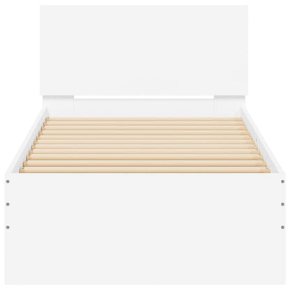 vidaXL Bed Frame without Mattress with Headboard White 90x190 cm Single