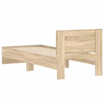 vidaXL Bed Frame without Mattress with Headboard Sonoma Oak 90x190 cm Single