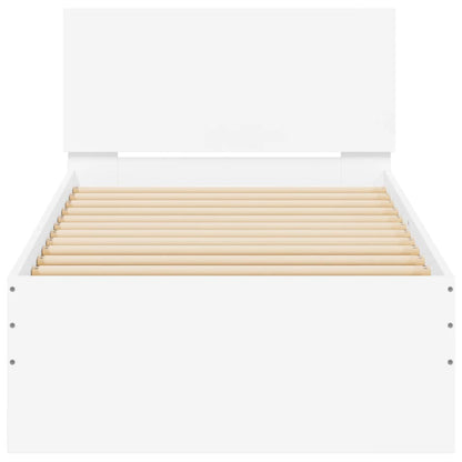 vidaXL Bed Frame without Mattress with Headboard White 75x190 cm Small Single