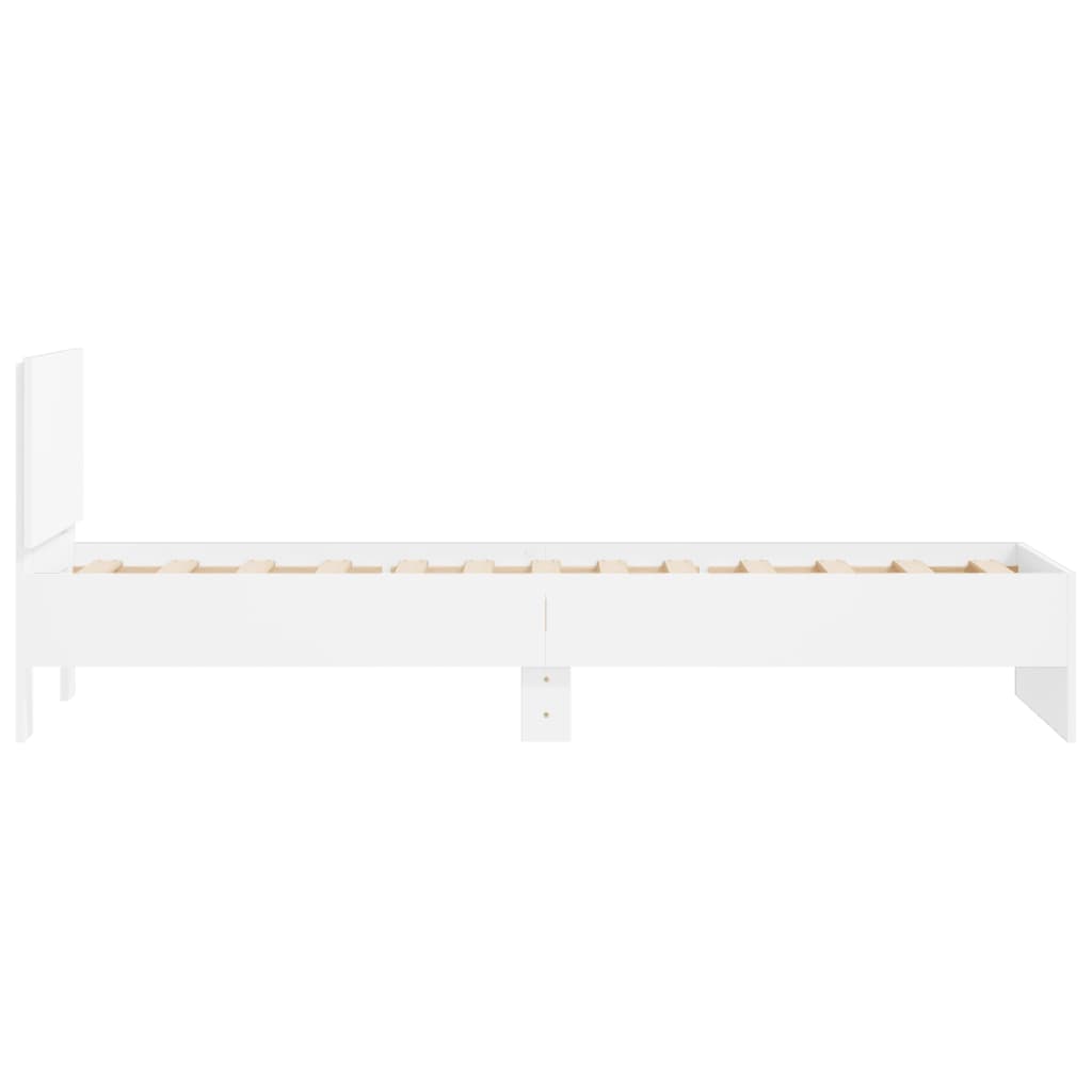 vidaXL Bed Frame without Mattress with Headboard White 75x190 cm Small Single