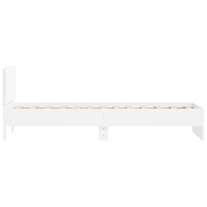 vidaXL Bed Frame without Mattress with Headboard White 75x190 cm Small Single