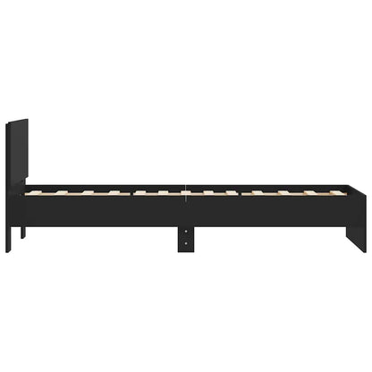 vidaXL Bed Frame without Mattress with Headboard Black 75x190 cm Small Single