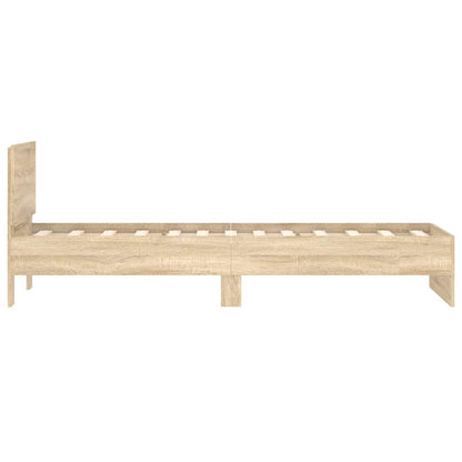vidaXL Bed Frame without Mattress with Headboard Sonoma Oak 75x190 cm Small Single