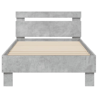vidaXL Bed Frame without Mattress with LED Lights Concrete Grey 90x200 cm