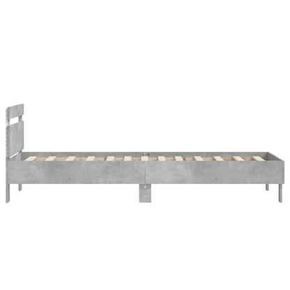 vidaXL Bed Frame without Mattress with LED Lights Concrete Grey 90x200 cm