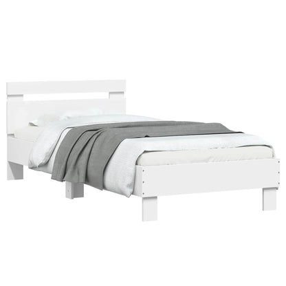 vidaXL Bed Frame without Mattress with LED Lights White 75x190 cm Small Single