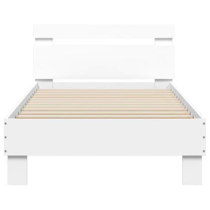 vidaXL Bed Frame without Mattress with LED Lights White 75x190 cm