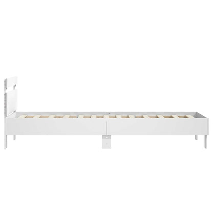 vidaXL Bed Frame without Mattress with LED Lights White 75x190 cm
