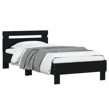 vidaXL Bed Frame without Mattress with LED Lights Black 75x190 cm Small Single