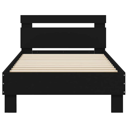vidaXL Bed Frame without Mattress with LED Lights Black 75x190 cm Small Single