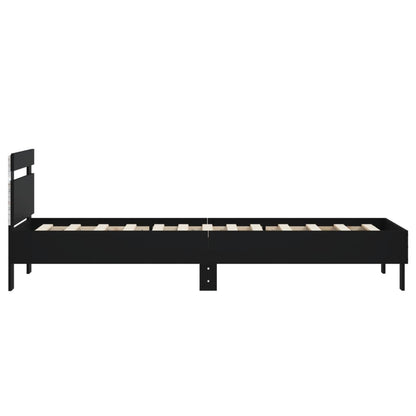 vidaXL Bed Frame without Mattress with LED Lights Black 75x190 cm Small Single
