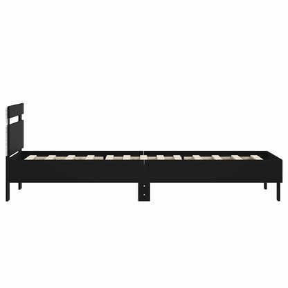 vidaXL Bed Frame without Mattress with LED Lights Black 75x190 cm Small Single
