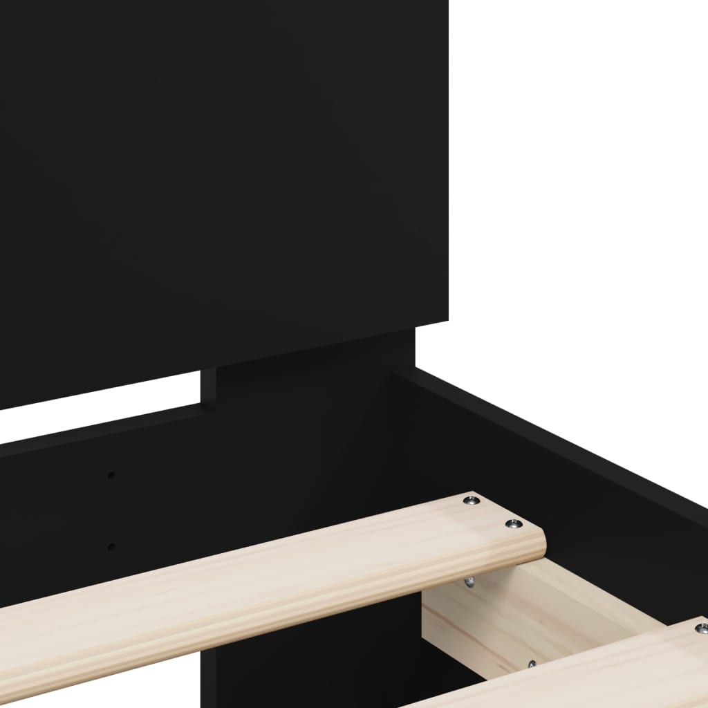vidaXL Bed Frame without Mattress with LED Lights Black 75x190 cm Small Single