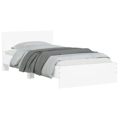 vidaXL Bed Frame without Mattress with LED Lights White 100x200 cm