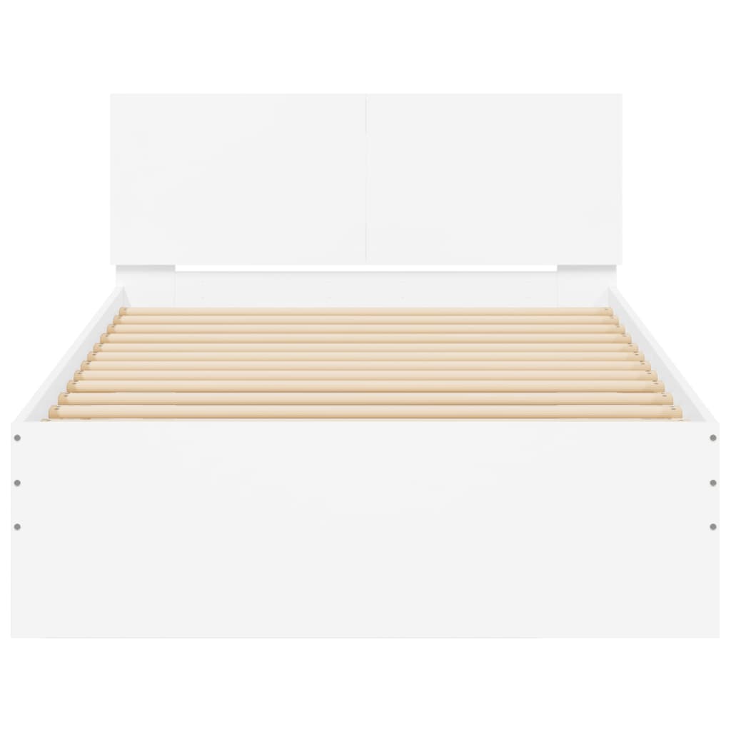 vidaXL Bed Frame without Mattress with LED Lights White 100x200 cm