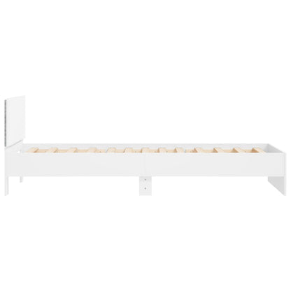 vidaXL Bed Frame without Mattress with LED Lights White 100x200 cm