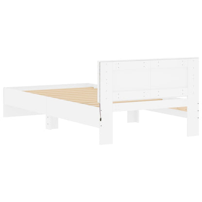 vidaXL Bed Frame without Mattress with LED Lights White 100x200 cm