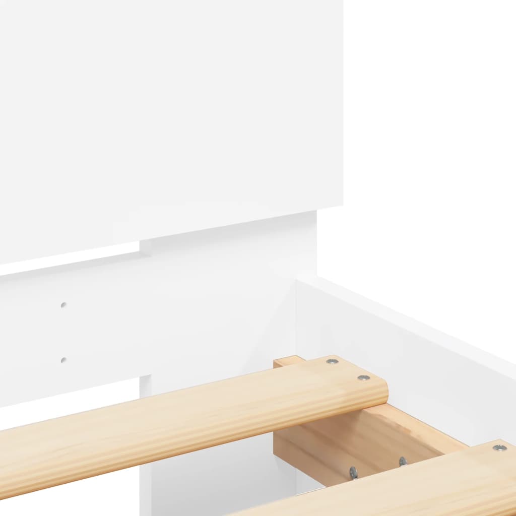 vidaXL Bed Frame without Mattress with LED Lights White 100x200 cm