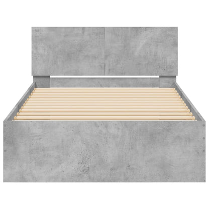 vidaXL Bed Frame without Mattress with LED Lights Concrete Grey 100x200 cm
