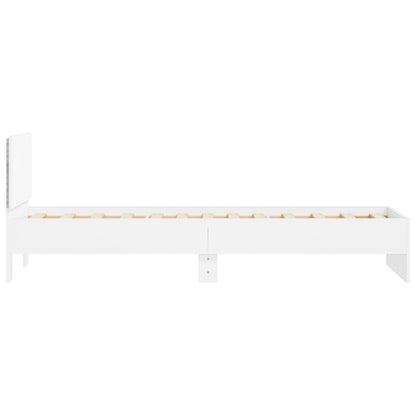 vidaXL Bed Frame without Mattress with LED Lights White 90x200 cm