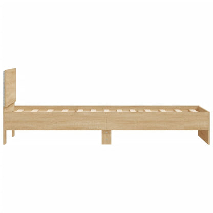 vidaXL Bed Frame without Mattress with LED Lights Sonoma Oak 90x200 cm